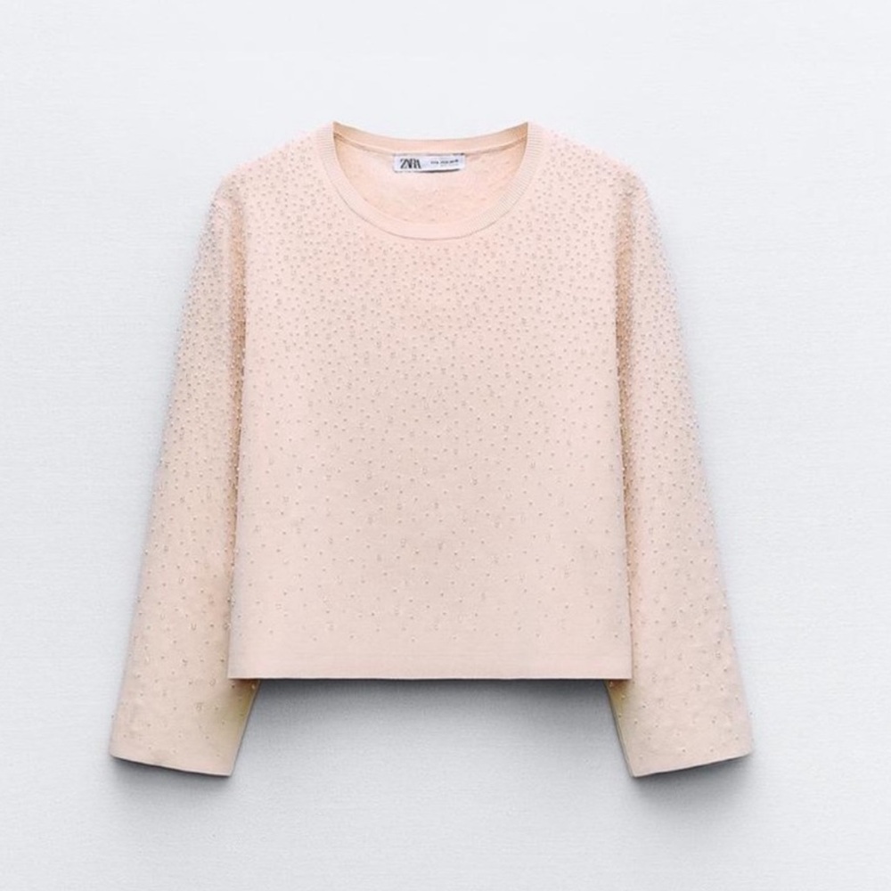 Zara Pink Embellished Sweater